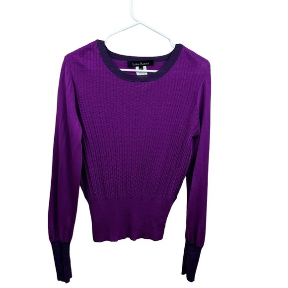 Lida Baday Italy Sweater Cardigan Set XL Designer Wool Silk Cashmere Purple Flaw - Picture 8 of 16